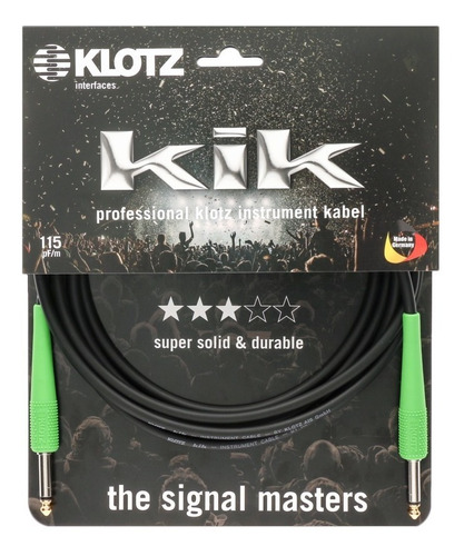 Cable De Instrumento Plug-plug Klotz 6 Metros Kikc6.0pp4 Gr