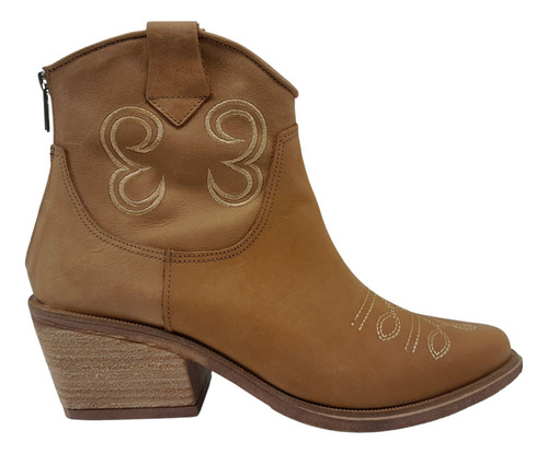 Botineta Texana Cuero Vacuno Moda Bota Zapato Malena 5581