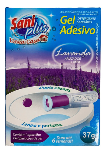 Gel Adesivo Sanitário Saniplus Lavanda 37g Aplicador + Refil