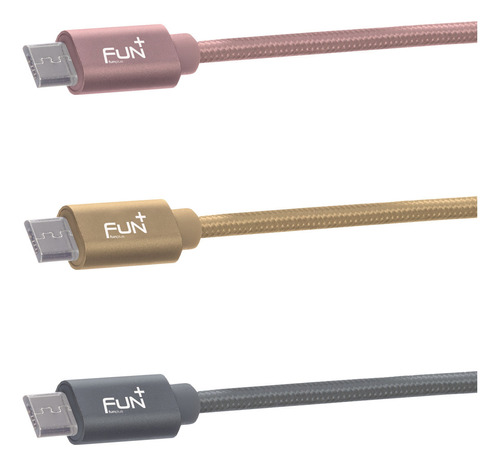 Cable Micro-usb 2 Metros Cargador Y Transmisor De Datos Color Rosé gold