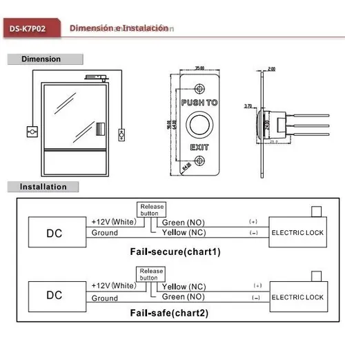 Botón/pulsador De Salida Metálico Para Cerradura, Hikvision