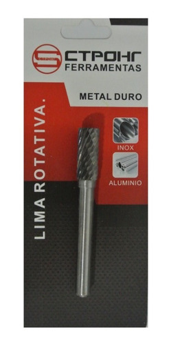 Lima Rotativa Cilíndrica P/ Alumínio E Inox Haste 6mm 6x16mm