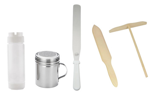 Juego Kit Profesional Utensilios Accesorios Crepas Crepera