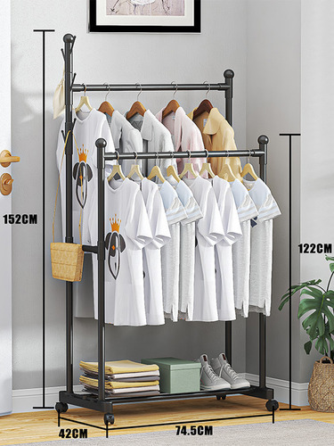 Rack Perchero Metálico Con Ruedas Organizadores De Ropa