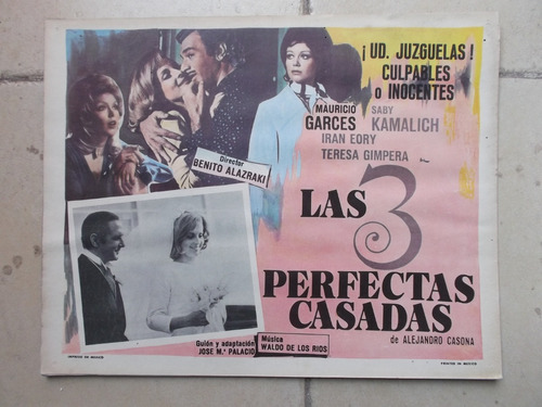 Vintage Lobby Card Mauricio Garces Las 3 Perfectas Casadas 1