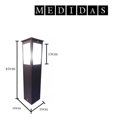 Imagen 3 de 7 de Farol De Jardin 1 Luz Exterior Marca Sendero Led 1145