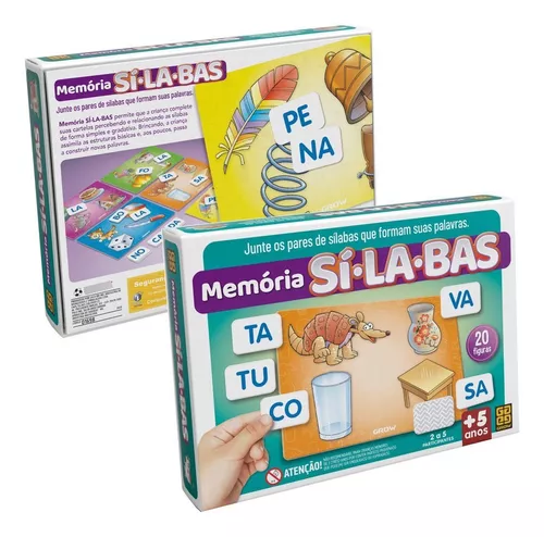 Jogo Educativo da Memória de Silabas Alfabetização Infantil