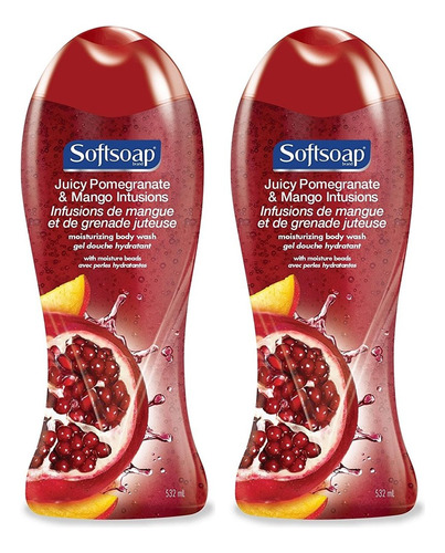 Softsoap Body Wash, Juicy Granada E Infusiones De Mango 18 F
