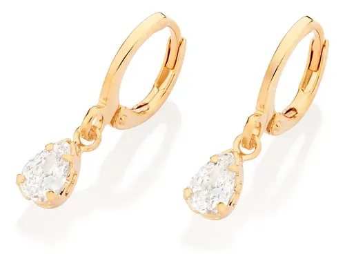Rommanel Brinco De Banhado Ouro 18k Zircônias 5272370006 Dourado