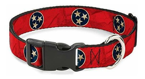 Buckle-down Cat Collar Breakaway Tennessee Flag Stars Close 