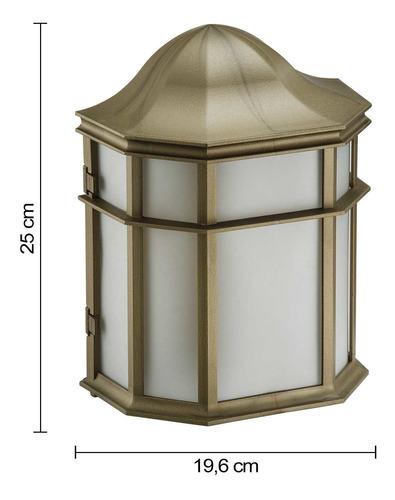 2 Arandela Janelinha Colonial Vintage Externa E27 Retro Cor Ouro-velho 110V/220V (Bivolt)