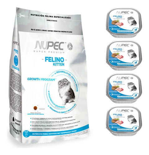 Alimento Nupec Kitten De 3 Kg + **** 4 Latas Kitten ****