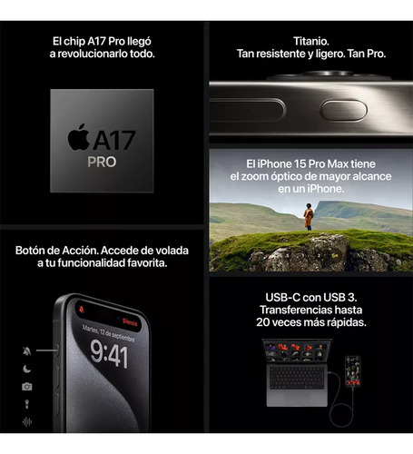 Apple Iphone 15 Pro 128 Gb Azul Titanio Esim Caja Original Azul (Reacondicionado)