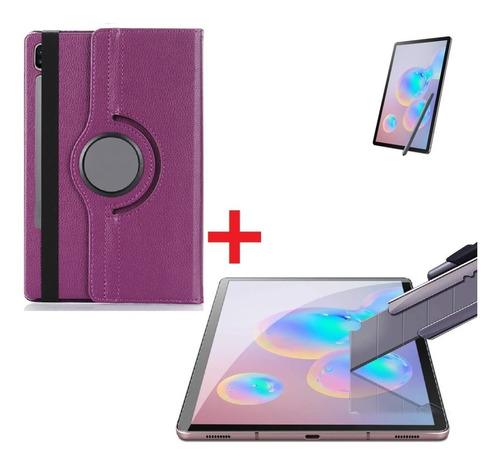 Case Flip 360° + Mica Vidrio 9h Samsung Tab S6 10.5 Sm-t860