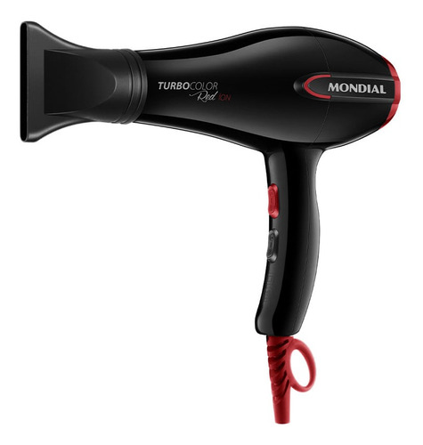 Imagem 1 de 2 de Secador de cabelo Mondial SC-41 preto e vermelho 220V