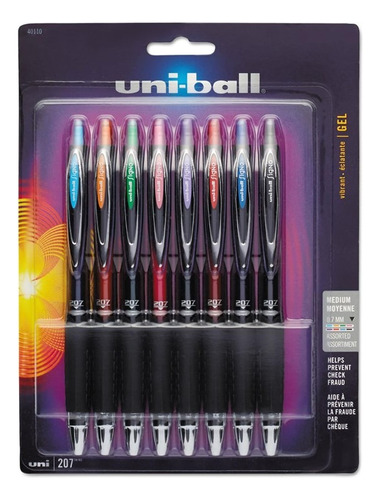 Uni-ball Gel 207 Bolígrafo De Gel Retráctil, 0.7  8 Colores