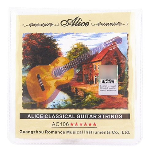 Set De Cuerdas Nylon Para Guitarra Clasica Alice Ac106 Hard