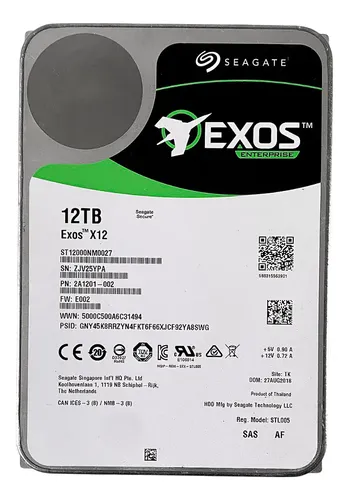 Hd Exos X12 12tb 7.2k 3,5 Sas 12gbps St12000nm0027 | Frete grátis