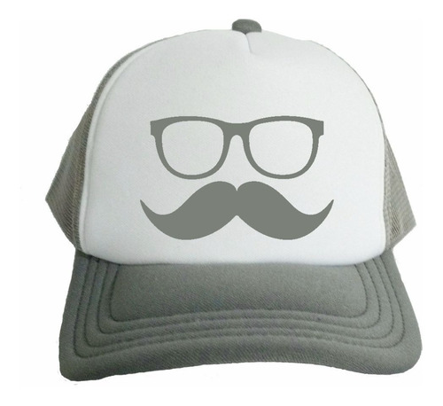 Boné Trucker Tela Americano Mustache Bigode Oculos Oldschool