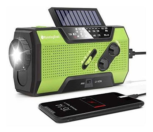 Radio De Clima Noaa De Crank Solar Para Emergencias Con Amfm