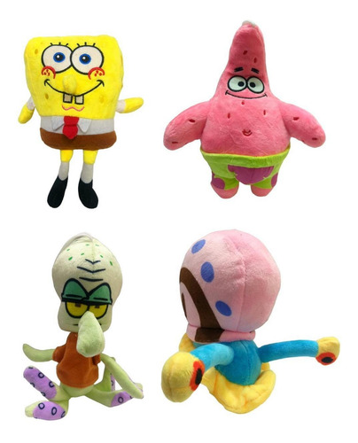 Muñecos De Peluche De Bob Esponja Y Sus Amigos X 4