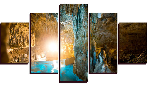 Cuadros Murales Cuevas Mar Medida 5 Piezas 60x100 Envgratis