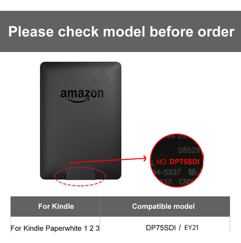 Para Capa Magnética Para Kindle Paperwhite 1/2/3 Dp75sdi