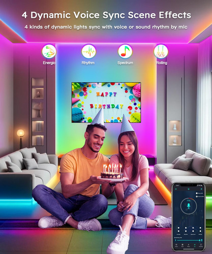Tira Luces Led Rgb 32.8 Pies Marca Icrgb Modelo Smart Tv Color De La Luz
