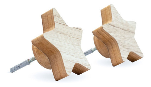 Imagen 4 de 8 de Perchero De Pared Estrellas X 4 Escandinavo Nordico