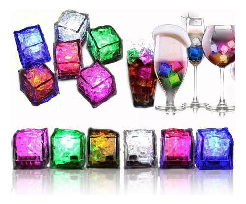 12 Hielo Luminoso Sumergible Luz Led Boda Fiesta Batucada 