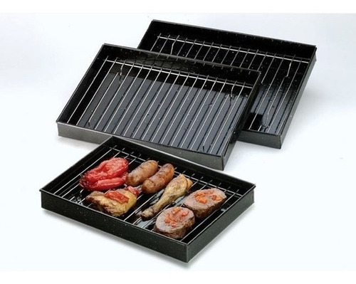 Imagen 2 de 2 de Asadera Enlozada Recta Con Rejilla 26x36 Horno Fuente Asado