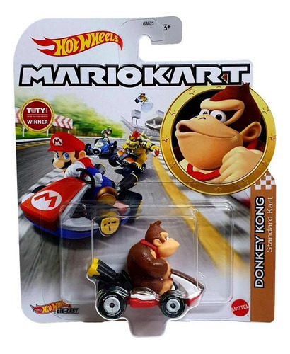 Hot Wheels Mario Kart Donkey Kong E Standard Kart Gbg25 Cor Marrom