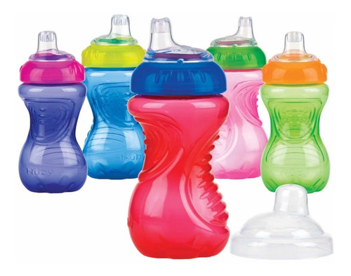 Imagen 4 de 7 de Vaso Para Bebe Nuby Antiderrame Pico De Silicona 9648 6m+