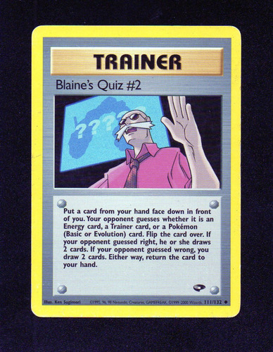 Carta Pokemon Trainer Blaines Quiz 111/132. Exelente Mira!!!