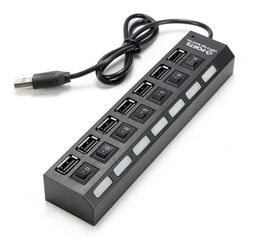 Hub Usb 2.0 7 Puertos Con Switch Led Laptop Pc Multiconector