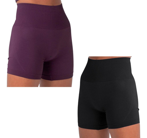 Short Sin Costuras Push Up Levanta Cola Pack X2