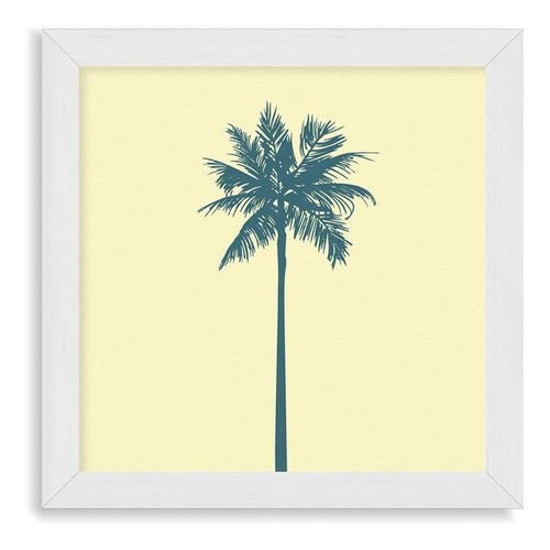 Cuadros Linea Home 20x20 Chato Blanco Palmera