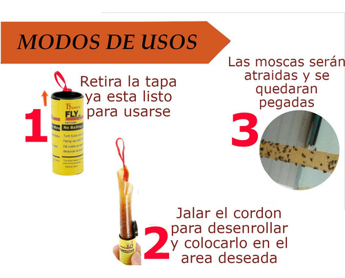 Atrapamoscas Cordon Pega Mosca Fly Kill R-220 Pack 48 Rollos