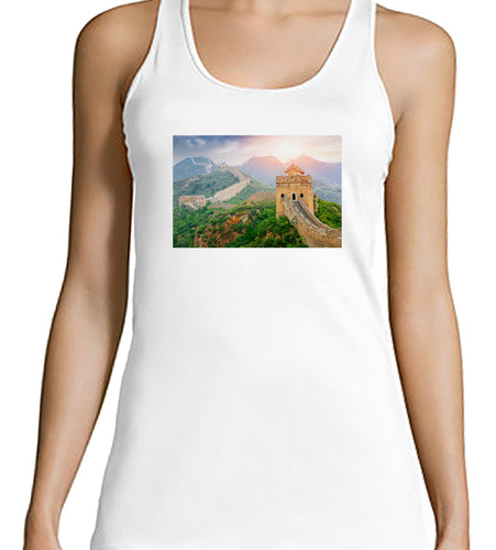 Musculosa Mujer Murala China Gran Monumento Oriente