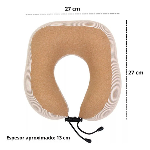 Cojín Para Cuello Modelo Rayado Ajustable Para Viajes Largos