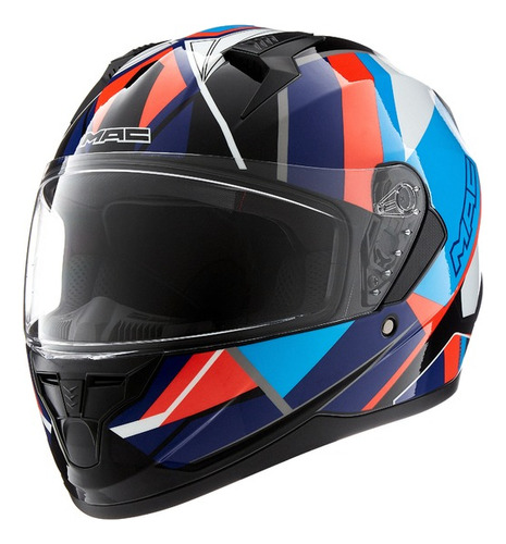 Casco Mac Bass Nirvana Negro Azul Rojo M  - Bondio