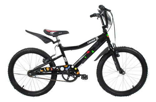 Bicicleta paseo infantil Peretti Cross R20 frenos v-brakes color negro con pie de apoyo  