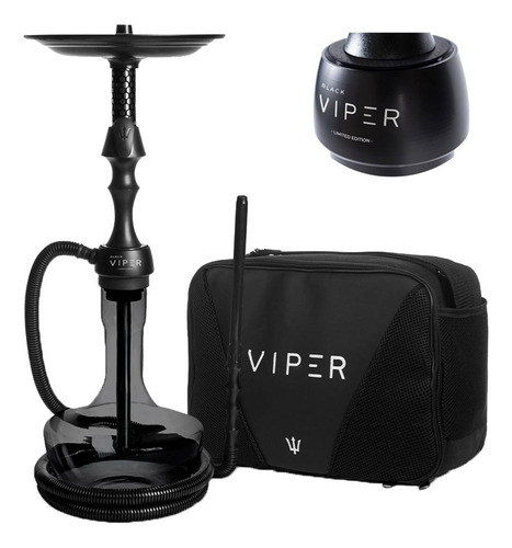 Narguile Completo Medio Triton Hookah Viper Cores Cor Preto