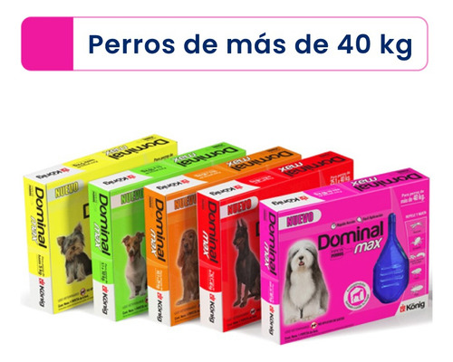 Pipeta Anti Pulgas Garrapatas Dominal Max Perros Mas De 40kg
