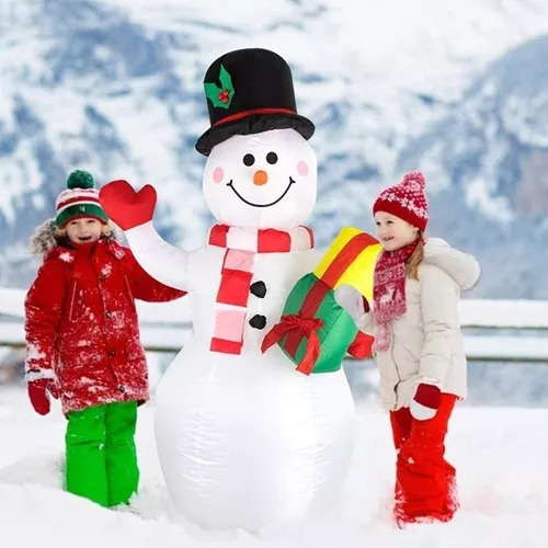 Navidad Nieve Mono Multicolor Led Inflable De 1,5 M, 150 Cm