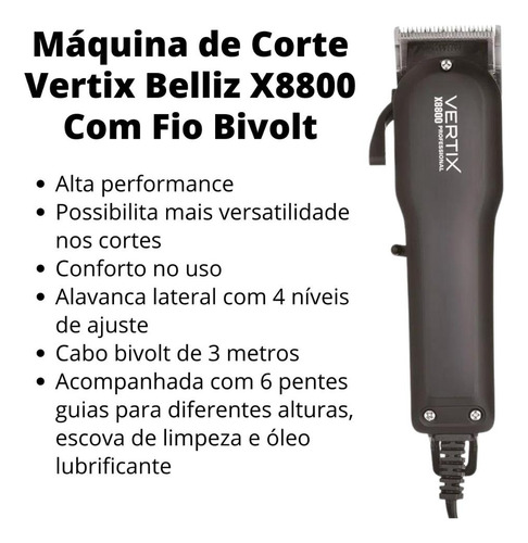 Belliz Vertix Maquina Corte X8800 C/fio Bivolt
