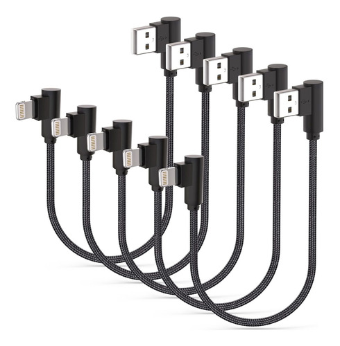  Charger 1ft Mfi Certified 5 Pack Right Angle Lightning...