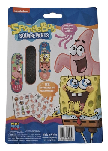 Nickelodeon Bob Esponja Paquete De 3 Patinetas 32 Pegatinas