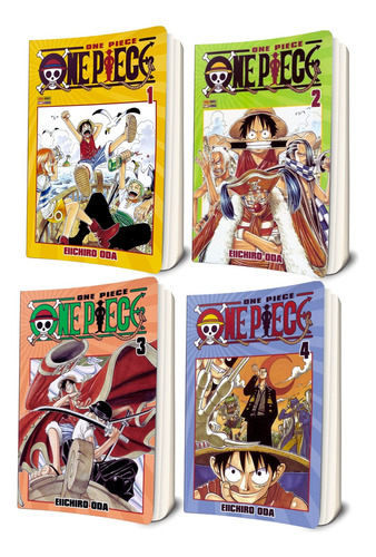 One Piece Mangá Kit Vol. 1 Ao 4 - Nova Encadernação Clássica, Capa Mole Em Português