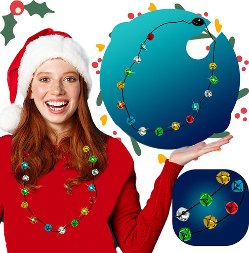 Aplicável A Collar Navideño Cascabel Serie Navidad Led